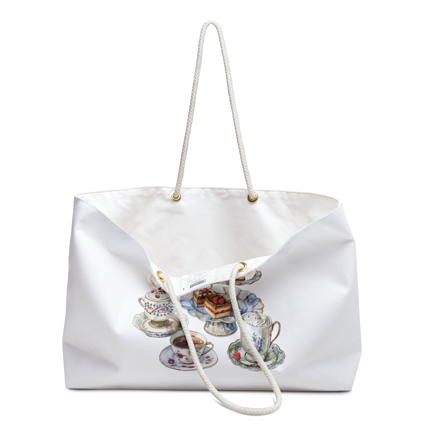 Tea Party Weekender Bag, Stylish Tote for Picnics, Reusable Shopping Bag, Gift for Tea Lovers, Travel Accessories