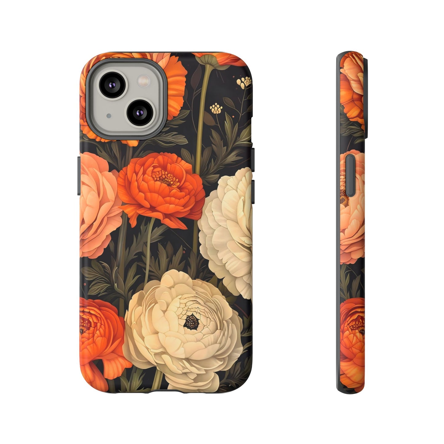 Floral Phone Case with Tough Protection, Blooming Ranunculus Design, Durable Cover, Gift for Flower Lovers, Eco-Friendly Phone Accessory