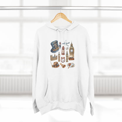 Vintage England Icons Classy Three-Panel Fleece Hoodie