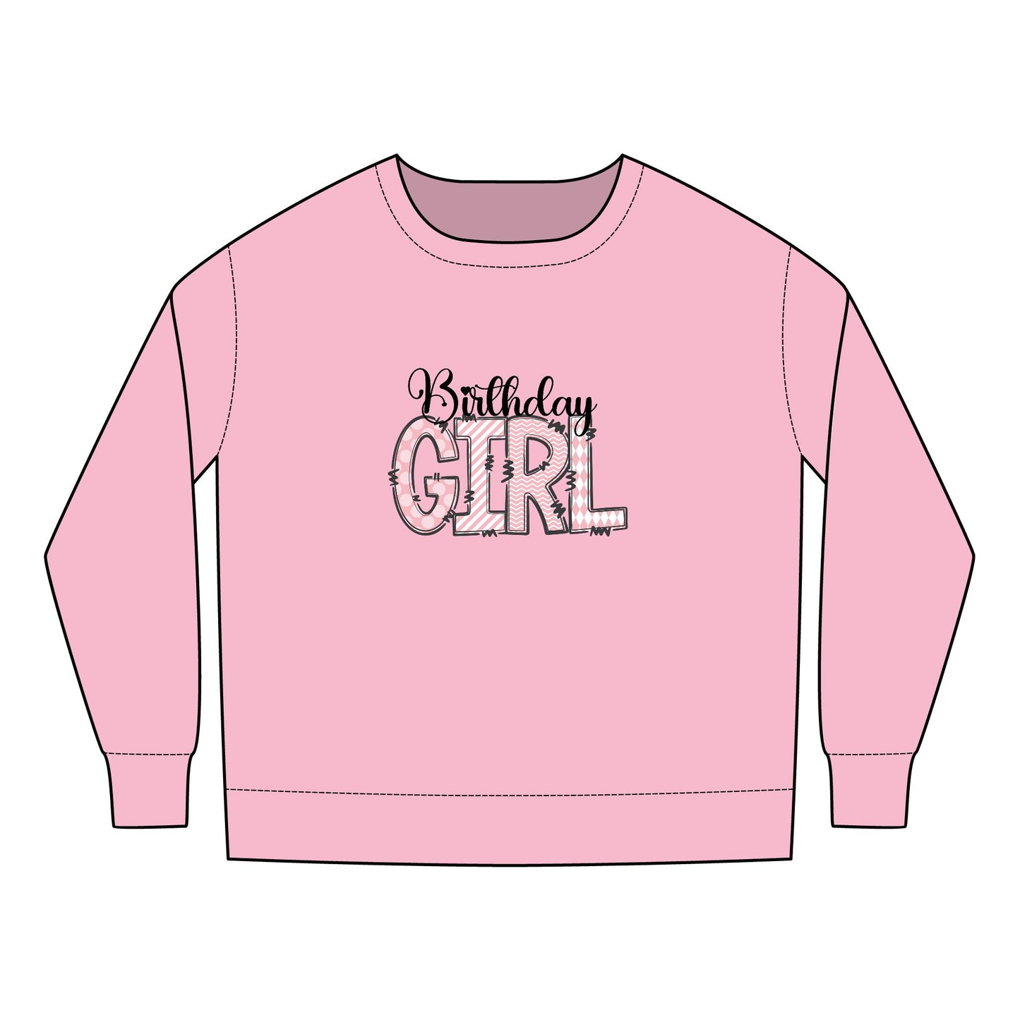 Toddler Sweatshirt - Leopard Print Birthday Girl Design for Sublimation