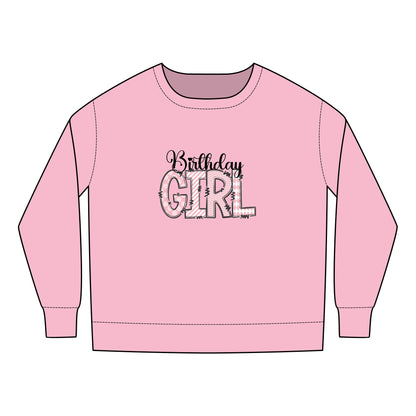 Toddler Sweatshirt - Leopard Print Birthday Girl Design for Sublimation