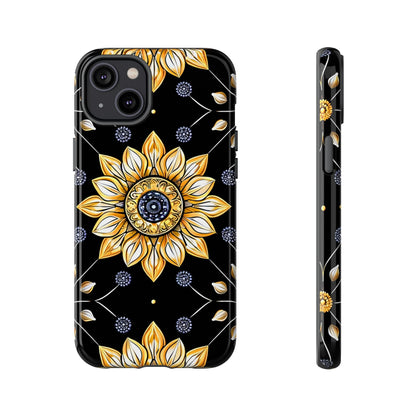 Floral Phone Case with Mandala Design, Tough Cases for iPhone & Samsung, Boho Style, Gift for Her, Unique Accessories