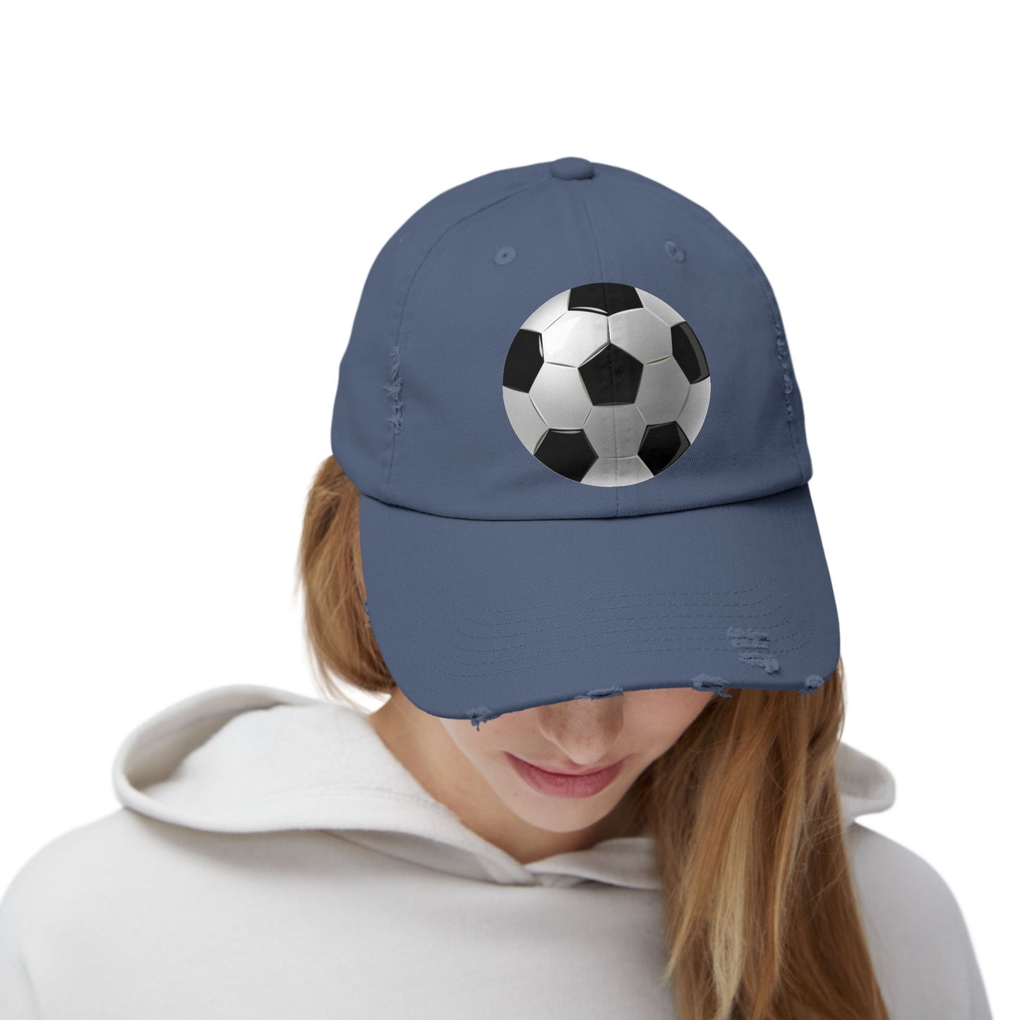 Unisex Distressed Soccer Cap | Sports Hat for Fans | Distressed Adjustable Cap | Perfect for Game Day, Soccer Lovers, Casual Wear