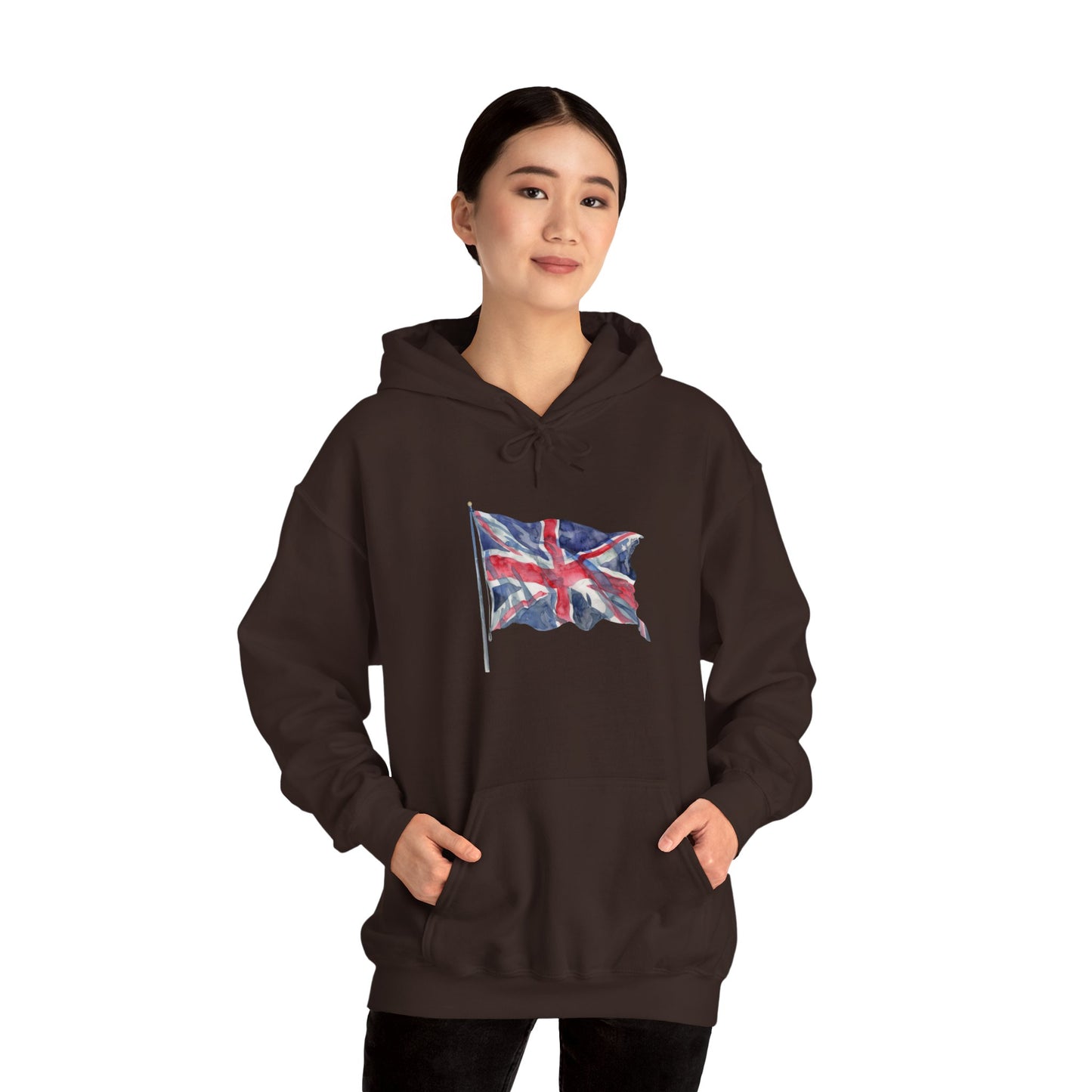 Unisex Heavy Blend™ Hooded Sweatshirt - Bold & Brave - The British Flag Design