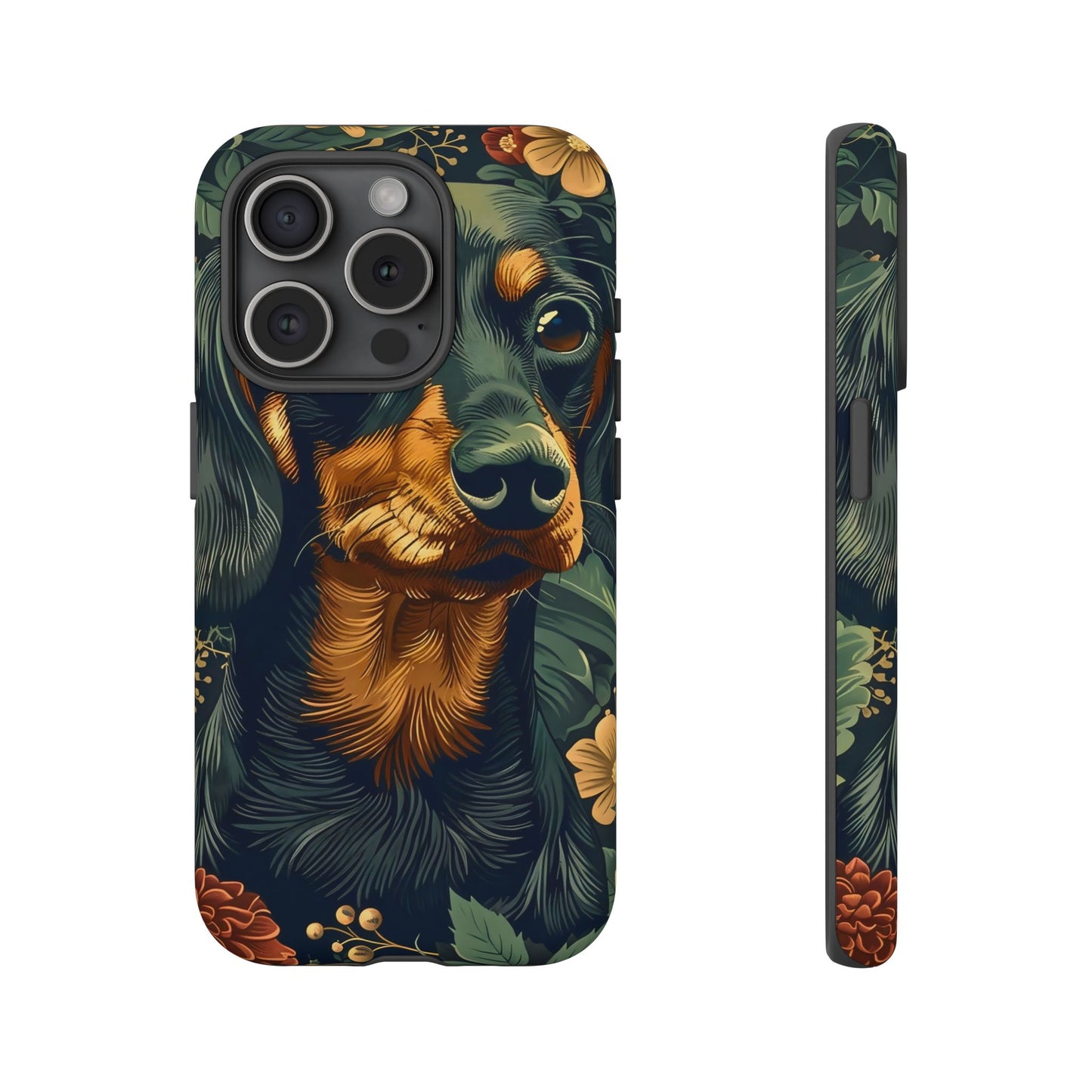 Dachshund Phone Case, Floral Pet Phone Cover, Dog Lover Gift, Tough Phone Case, Custom Dachshund Design, Unique Dog Owner Accessory