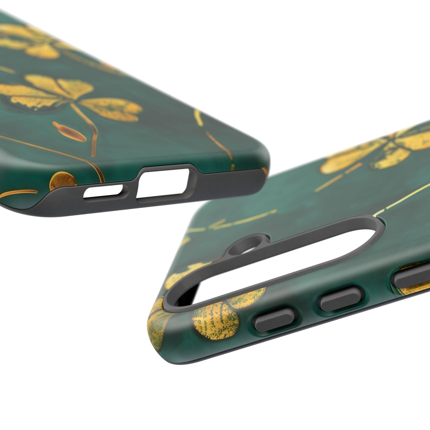 Floral Phone Case with Gold Accents, Tough Phone Cover, Stylish Phone Protector, Unique Gift for Her, Nature Lover Accessory