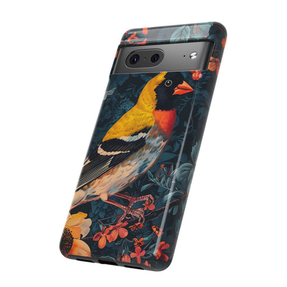 Vibrant Bird Phone Case - Tough Cases, Nature Lover Gift, Floral Design, Eco-Friendly Accessory, Stylish Mobile Protection