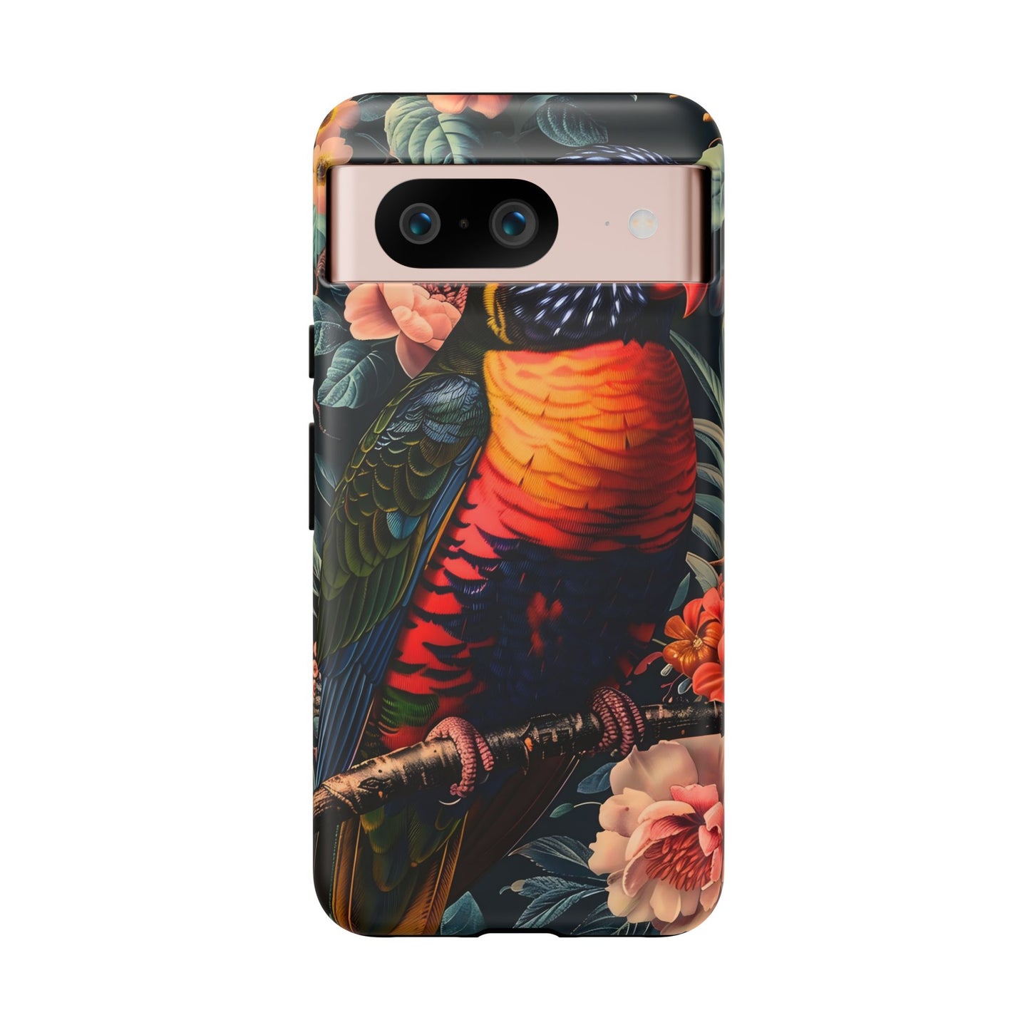 Tropical Parrot Phone Case, Floral Print Protector, Gift for Nature Lovers, Stylish Accessory for Summer, Unique Smartphone Cover