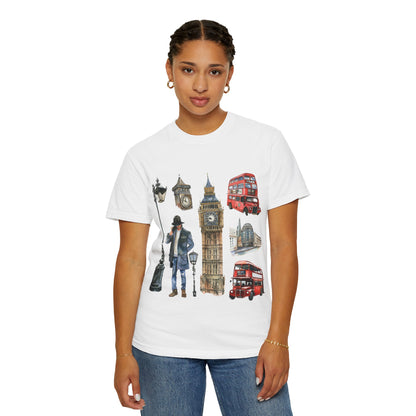 Unisex Garment-Dyed T-shirt - British Pride - England’s Most Famous Icons