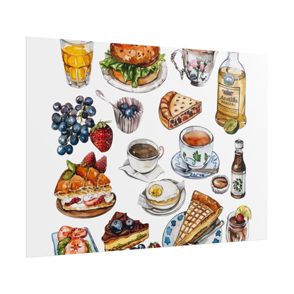 Foodie Wall Art Print, Kitchen Decor, Gourmet Food Poster, Culinary Art for Food Lovers, Cafe Aesthetic Home Decor
