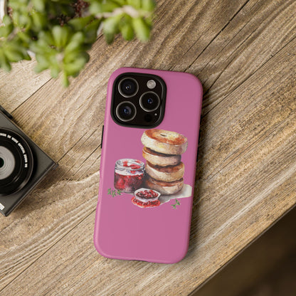 Cute Bagel Phone Case, Tough Cases for Food Lovers, Unique Gifts for Foodies, Phone Accessories for Breakfast Lovers, Fun and Stylish Cases
