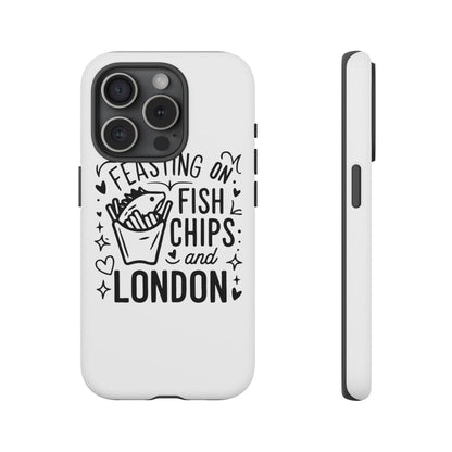 London Fish & Chips Phone Case | Fun Gift for Foodies, Travel Lovers, London Souvenir, Unique Accessories, Personalization Option