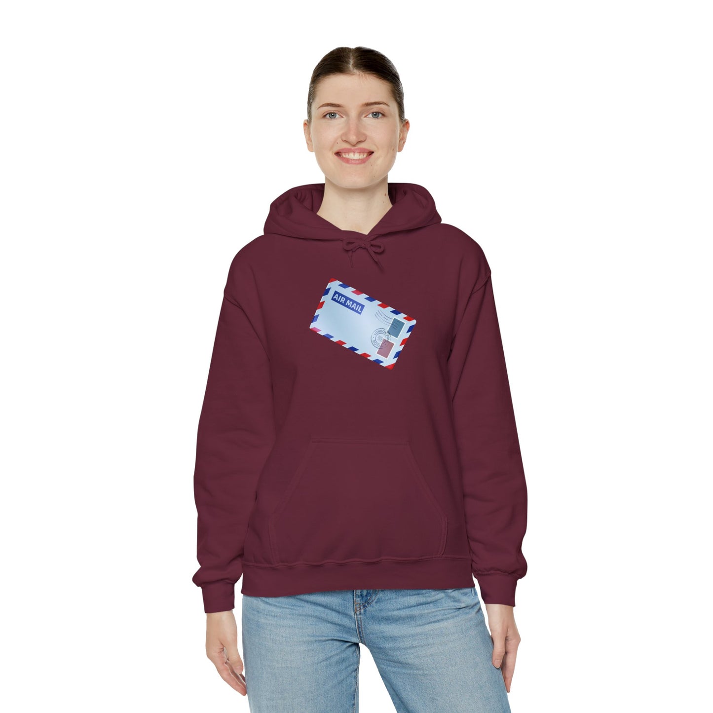 Unisex Heavy Blend™ Hooded Sweatshirt - Vintage British Air Mail - Classic Postal
