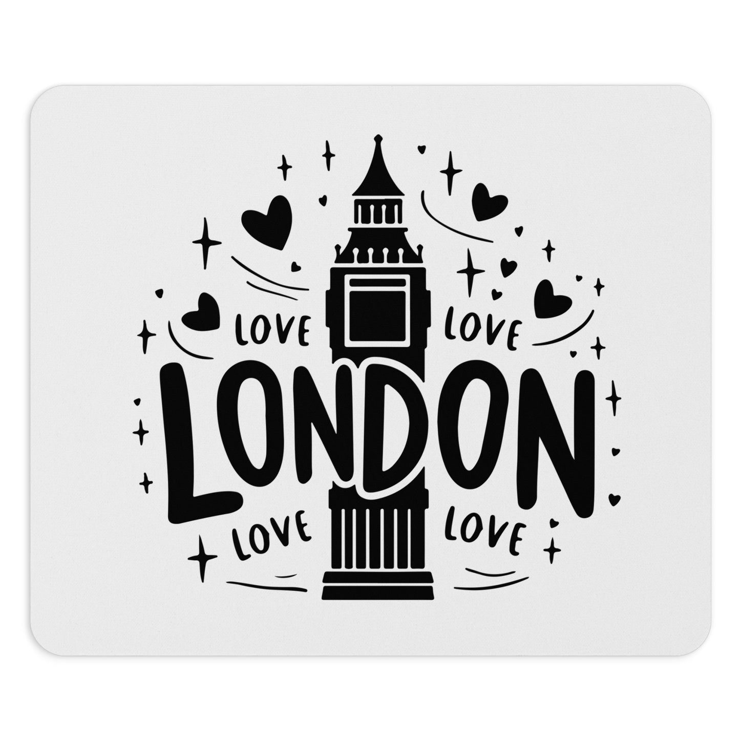 London Love Mouse Pad - Cute Desk Accessory, Gamer Gift, Office Decor, Valentine's Day, Travel Enthusiast