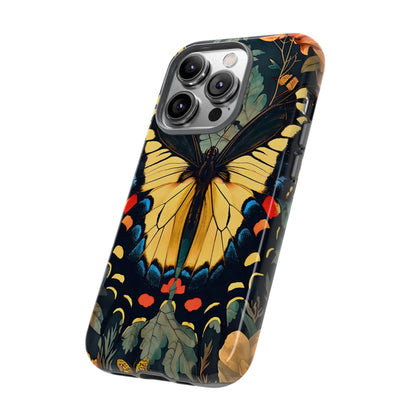 Butterfly Floral Phone Case, Art-inspire Tough Case, Gift for Nature Lovers, Butterfly Pattern Cover, Eco-Friendly Mobile Accessory