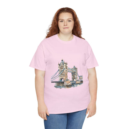 Unisex Heavy Cotton Tee - London Bridge - Iconic Landmark and Historical Beauty