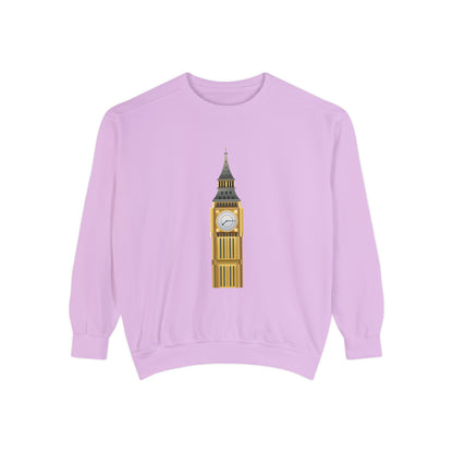 Unisex Garment-Dyed Sweatshirt Trendy - Iconic Big Ben Clock Tower