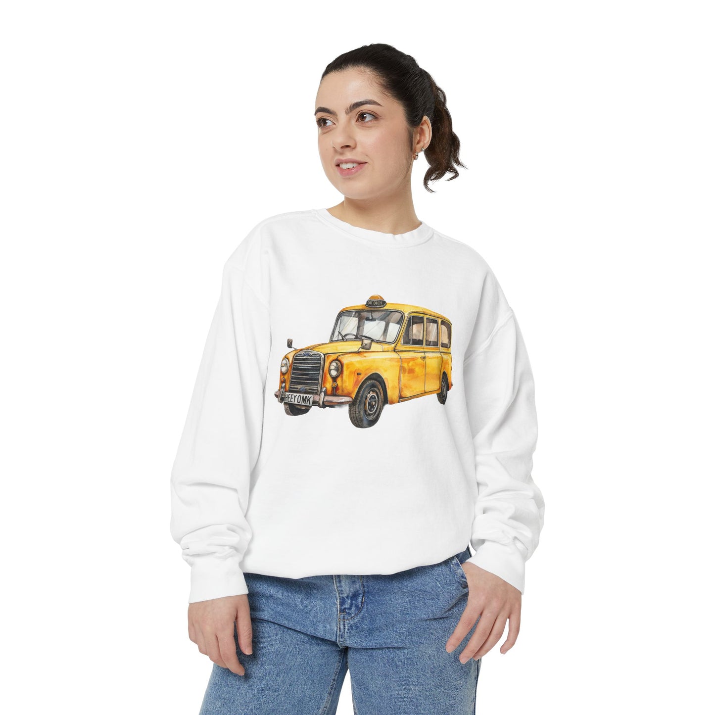 Unisex Garment-Dyed Sweatshirt - Trendy British Vintage Car