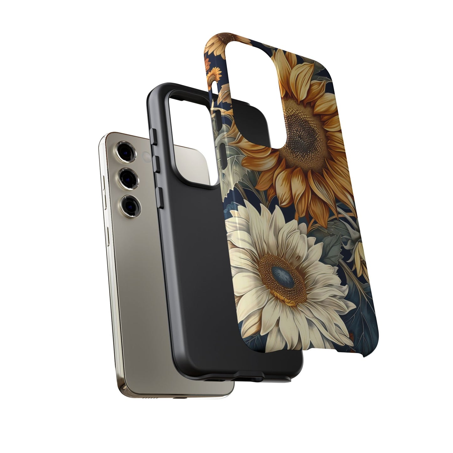 Floral Phone Case for Tough Cases, Sunflower Design, Nature Lover Gift, Birthday Present, Eco-Friendly Accessories, Summer Vibes