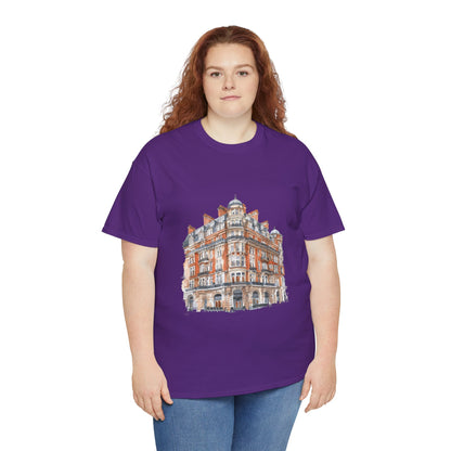 Unisex Heavy Cotton Tee - Classic British Architecture - Elegant Historic Building