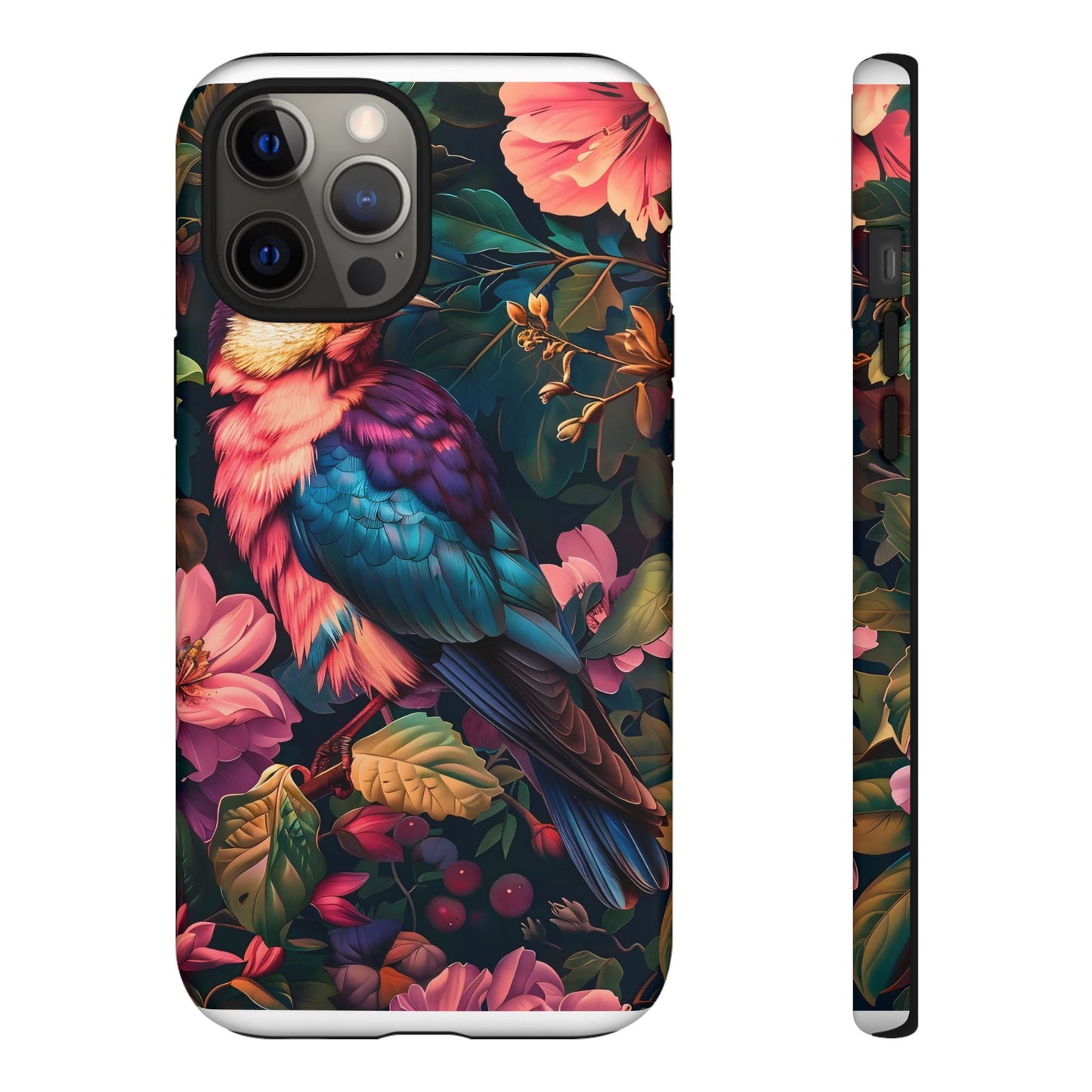 Tough Cases: Vibrant Tropical Bird Phone Case, Floral Smartphone Cover, Nature Lover Gift, Boho Phone Accessory, Cute Bird Case