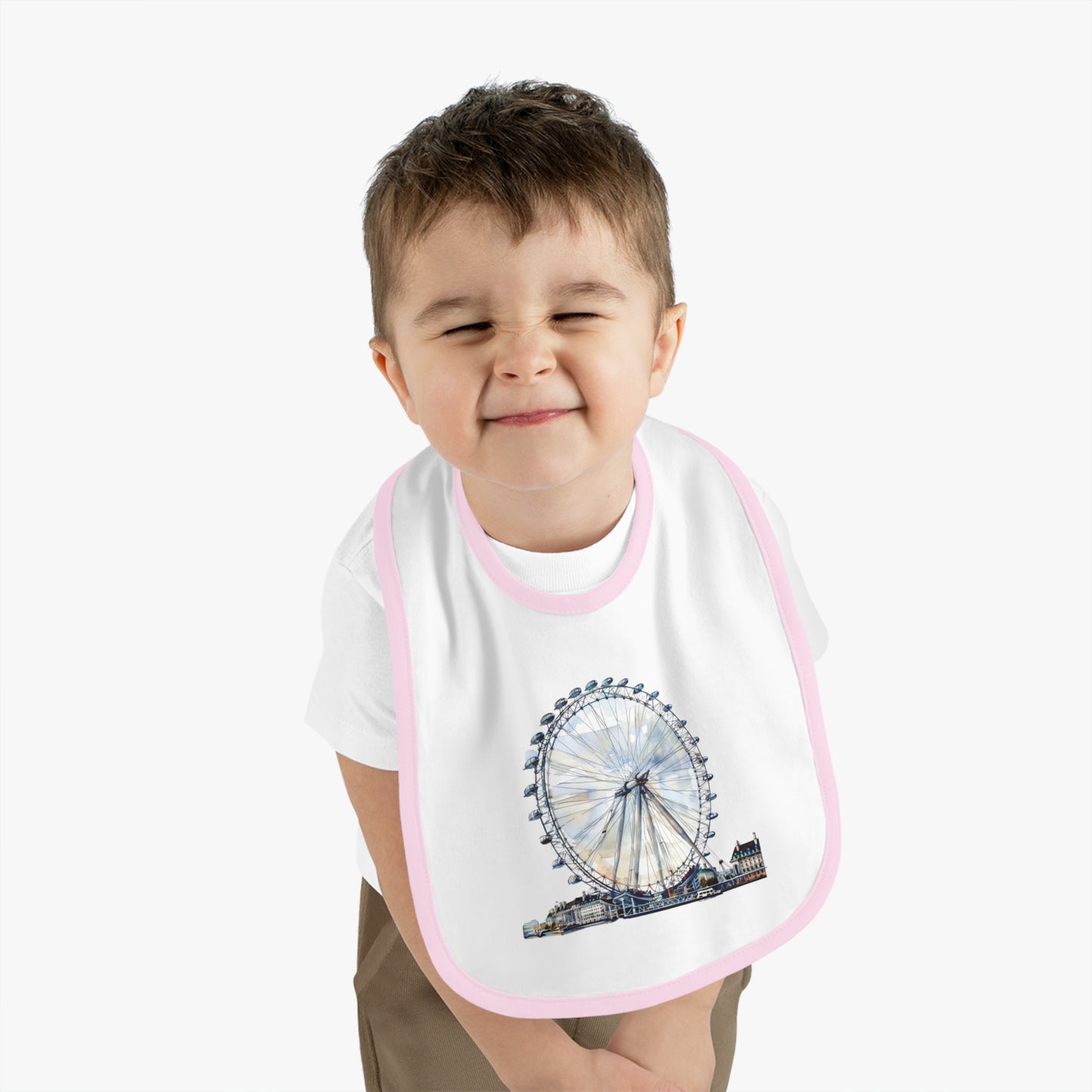 Baby Bib with London Eye Design, Cute Baby Accessory, Newborn Gift, Baby Shower Gift, Fun Feeding Bib, Toddler Fashion
