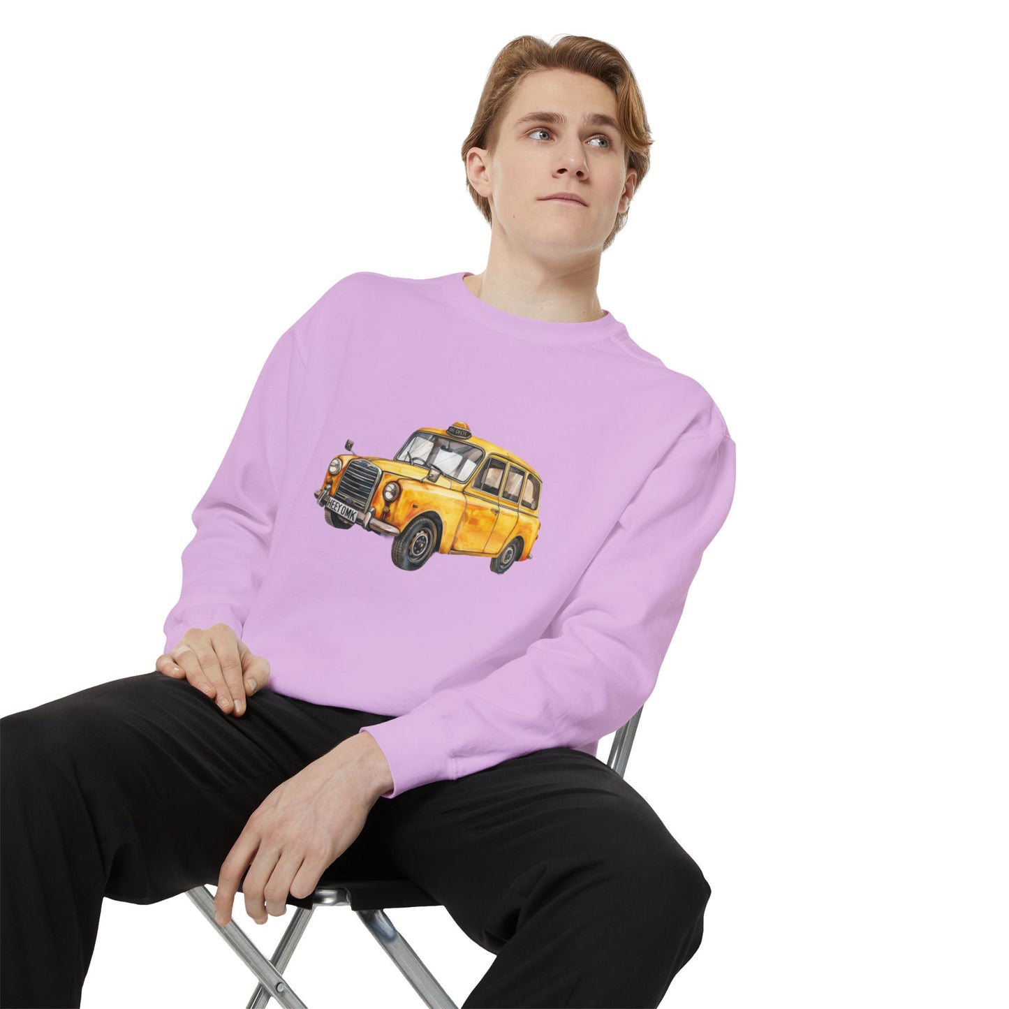 Unisex Garment-Dyed Sweatshirt Elegant - British Vintage Car