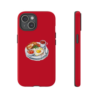 Breakfast-Inspired Phone Case, Tough Phone Covers, Foodie Gifts, Unique Accessories, Cute Kitchen Decor, Red Phone Case