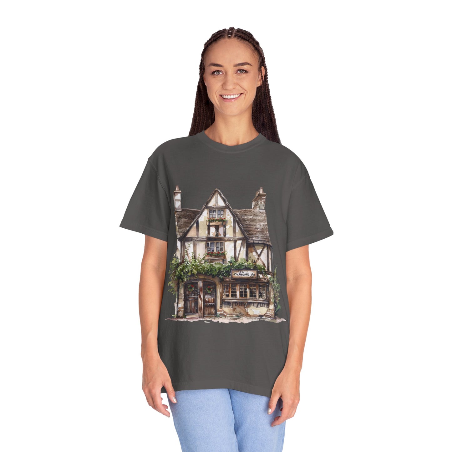 Unisex Garment-Dyed T-shirt - Heritage in Stone - Traditional British Village Homes