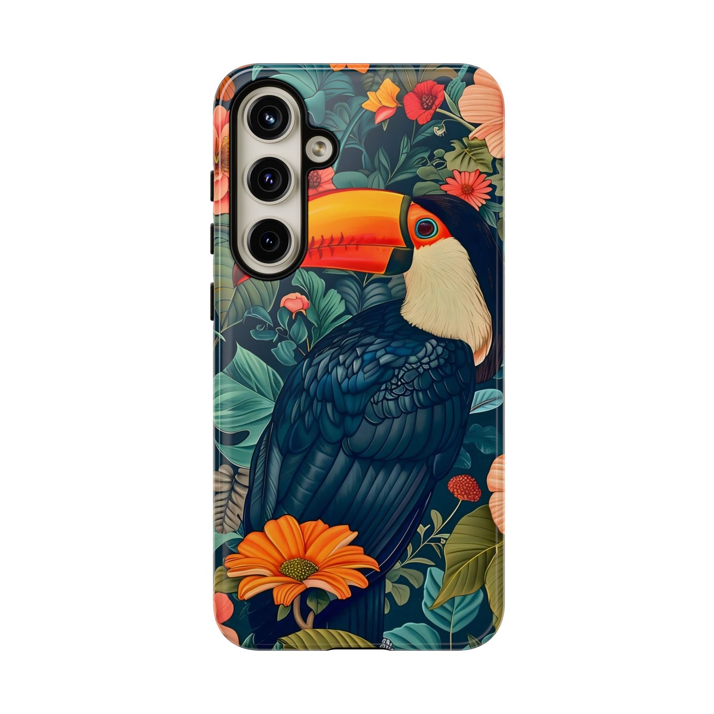 Tropical Toucan Phone Case - Cute Animal Design, Nature Lover Gift, Floral Pattern, Bird Lover Accessory, Summer Vibes