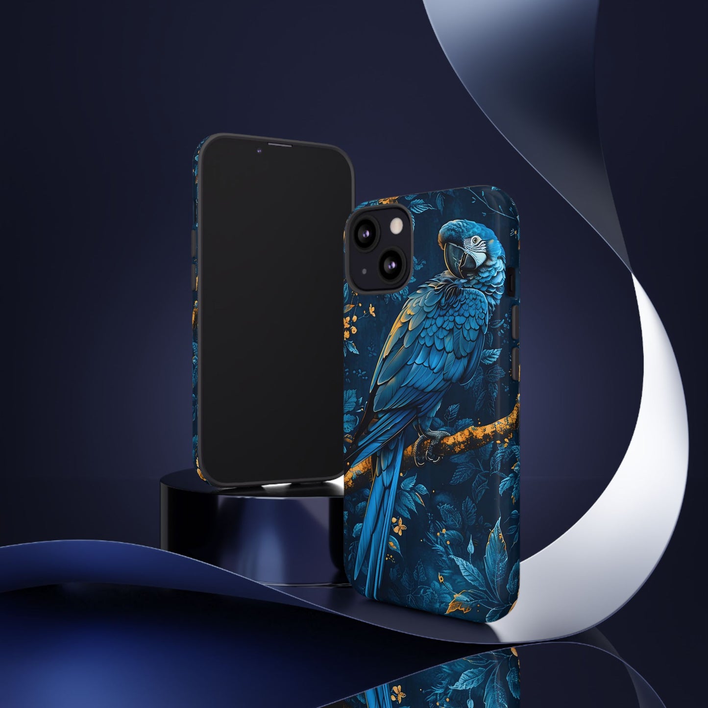 Tough Cases - Vibrant Blue Parrot Phone Case, Tropical Bird Phone Cover, Nature Lover Gift, Eco-Friendly Accessories, Unique Wildlife Decor