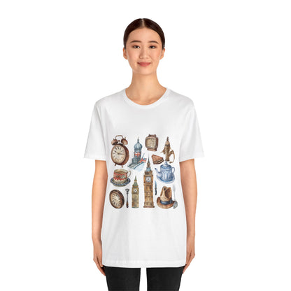 Unisex Jersey Short Sleeve Tee - Echoes of England - Iconic Vintage Illustrations