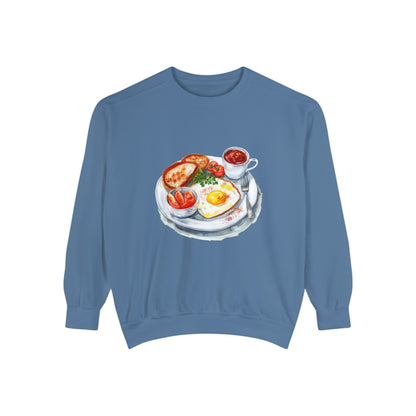 Unisex Garment-Dyed Sweatshirt - British Food Traditional Dishes and Culinary Delights