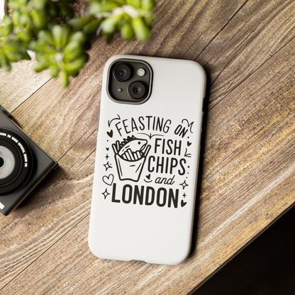 London Fish & Chips Phone Case | Fun Gift for Foodies, Travel Lovers, London Souvenir, Unique Accessories, Personalization Option