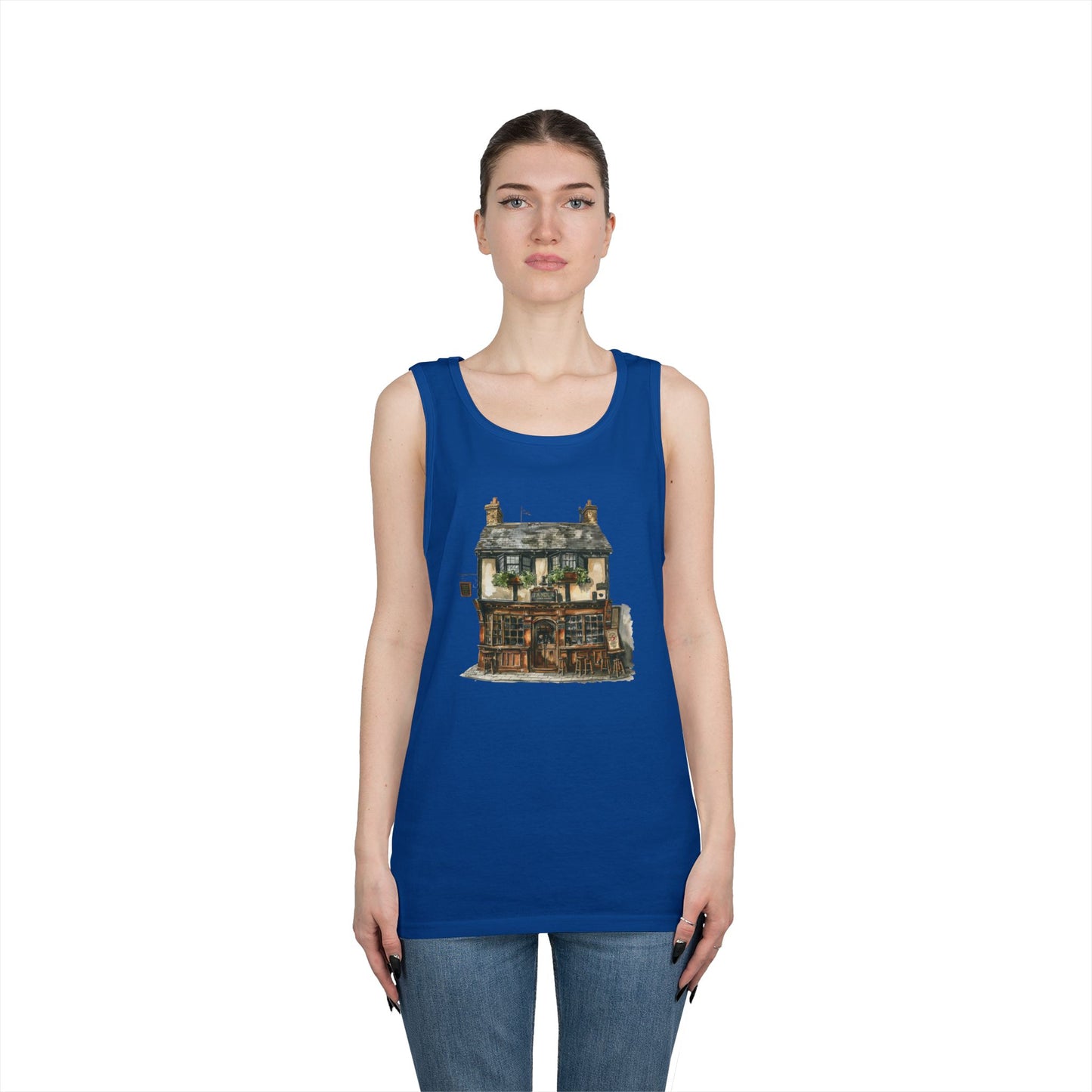 Unisex Heavy Cotton Tank Top - Historic English Home Wall Art Design
