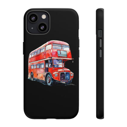 London Bus Phone Case, Tough iPhone Cover, Unique Gift for Travelers, Vintage Style Accessories, Holiday Present Idea