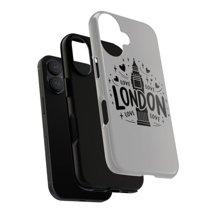 London Love Phone Case, Tough Cases, Stylish Phone Accessories, Unique Gift for Travelers, London Souvenir, Love Design