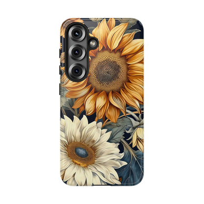Floral Phone Case for Tough Cases, Sunflower Design, Nature Lover Gift, Birthday Present, Eco-Friendly Accessories, Summer Vibes