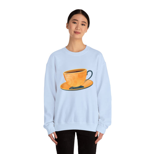 Unisex Heavy Blend™ Crewneck Sweatshirt - Elegant British Tea Cup - Classic Tea Time Style