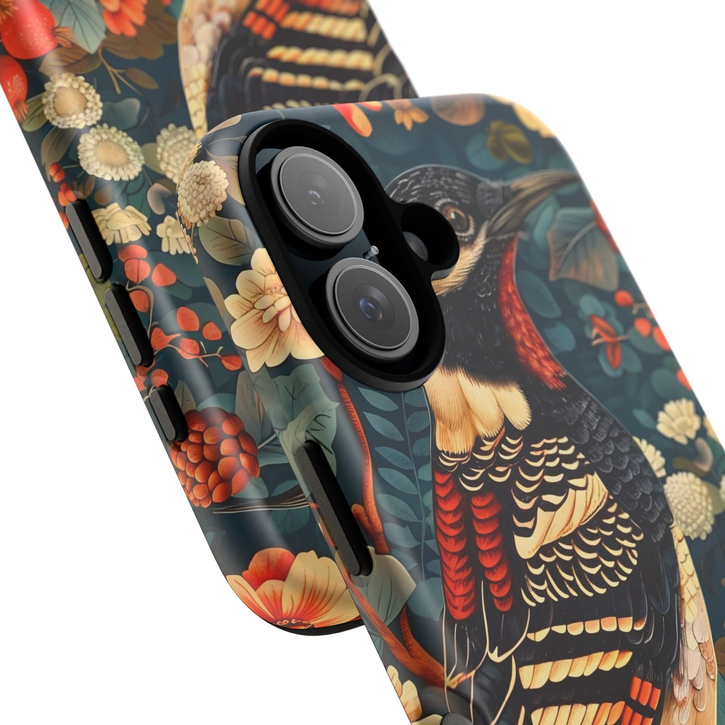 Nature-Inspired Phone Case with Floral Art, Tough Phone Cover, Protective Case, Gift for Nature Lovers, Unique Phone Accessory