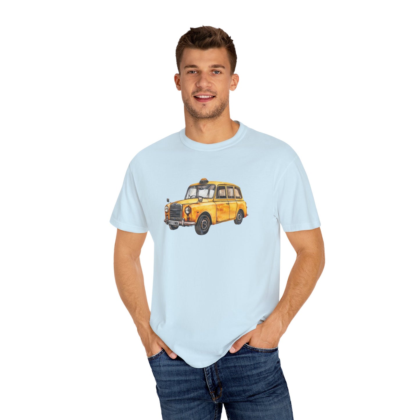 Unisex Garment-Dyed T-shirt - Elegant British Vintage Car