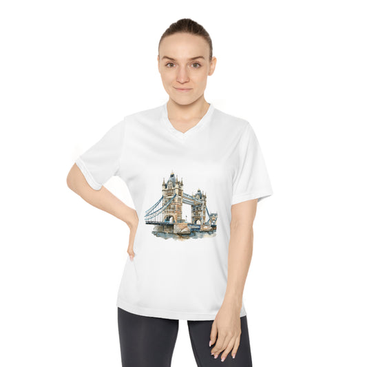 Women's V-Neck Performance T-Shirt - Stylish Athletic Wear - London's Classy Bridge