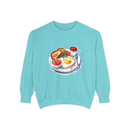 Unisex Garment-Dyed Sweatshirt - British Food Traditional Dishes and Culinary Delights