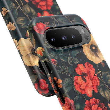 Floral Phone Case, Tough Cases, Flower Motif, Protective Cover, Gift for Her, Floral Design, Spring Accessory