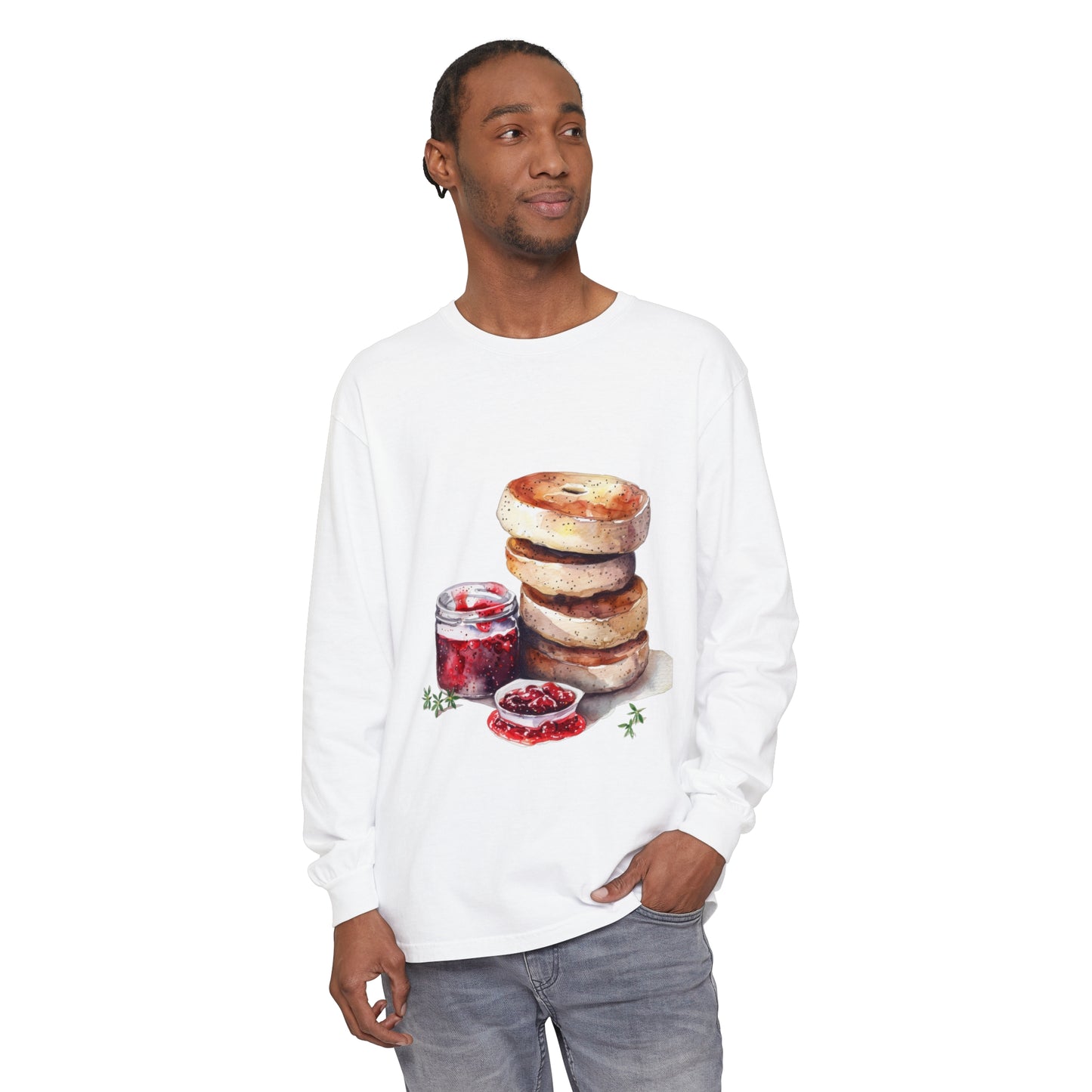 Unisex Garment-dyed Long Sleeve T-Shirt - British Yummiest Delights