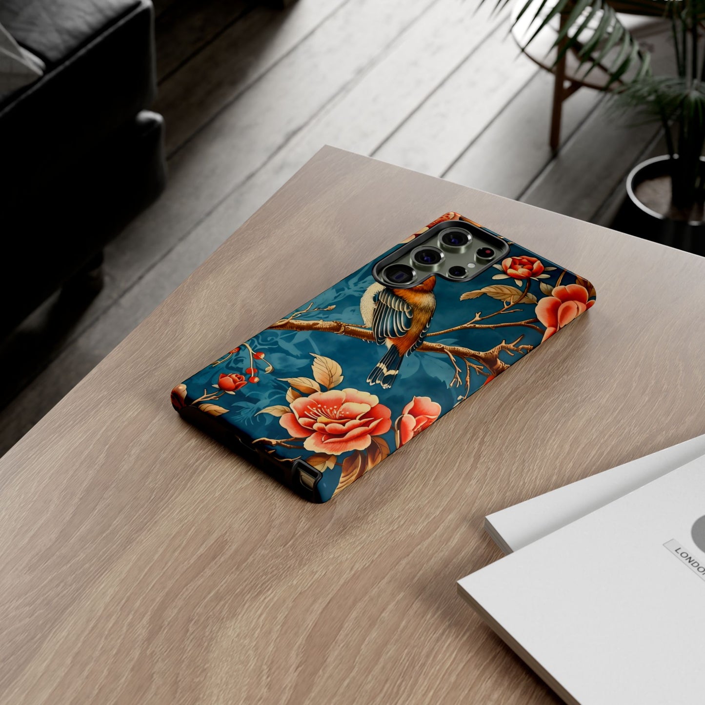 Bird & Floral Phone Case, Tough Cases for Nature Lovers, Gift for Her, Customizable Design, Vibrant Tech Accessories
