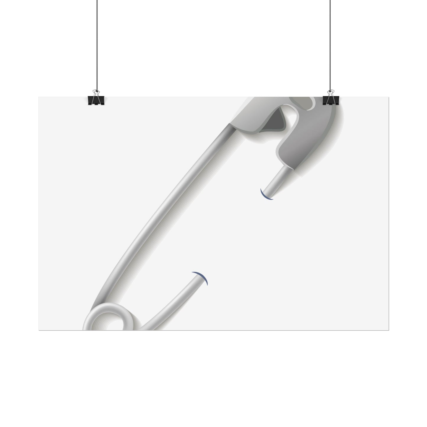 Minimalist Safety Pin Wall Art, Modern Decor, Unique Gift, Home Aesthetic, Art Print, Rolled Poster, Contemporary Interior Design