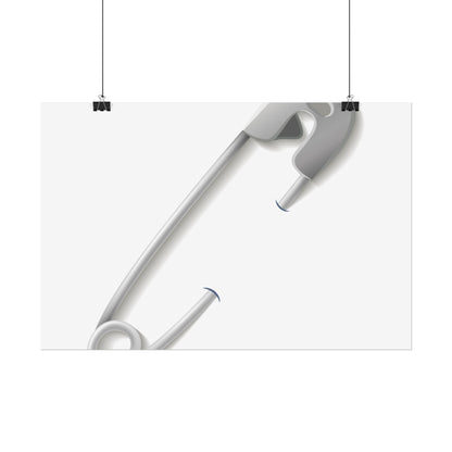 Minimalist Safety Pin Wall Art, Modern Decor, Unique Gift, Home Aesthetic, Art Print, Rolled Poster, Contemporary Interior Design