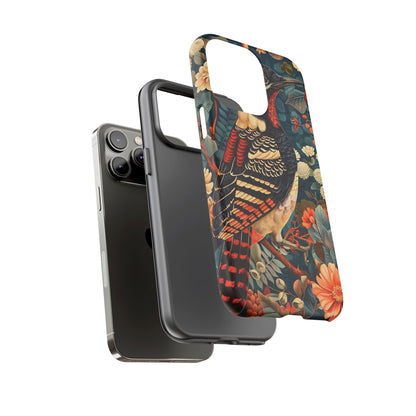 Nature-Inspired Phone Case with Floral Art, Tough Phone Cover, Protective Case, Gift for Nature Lovers, Unique Phone Accessory