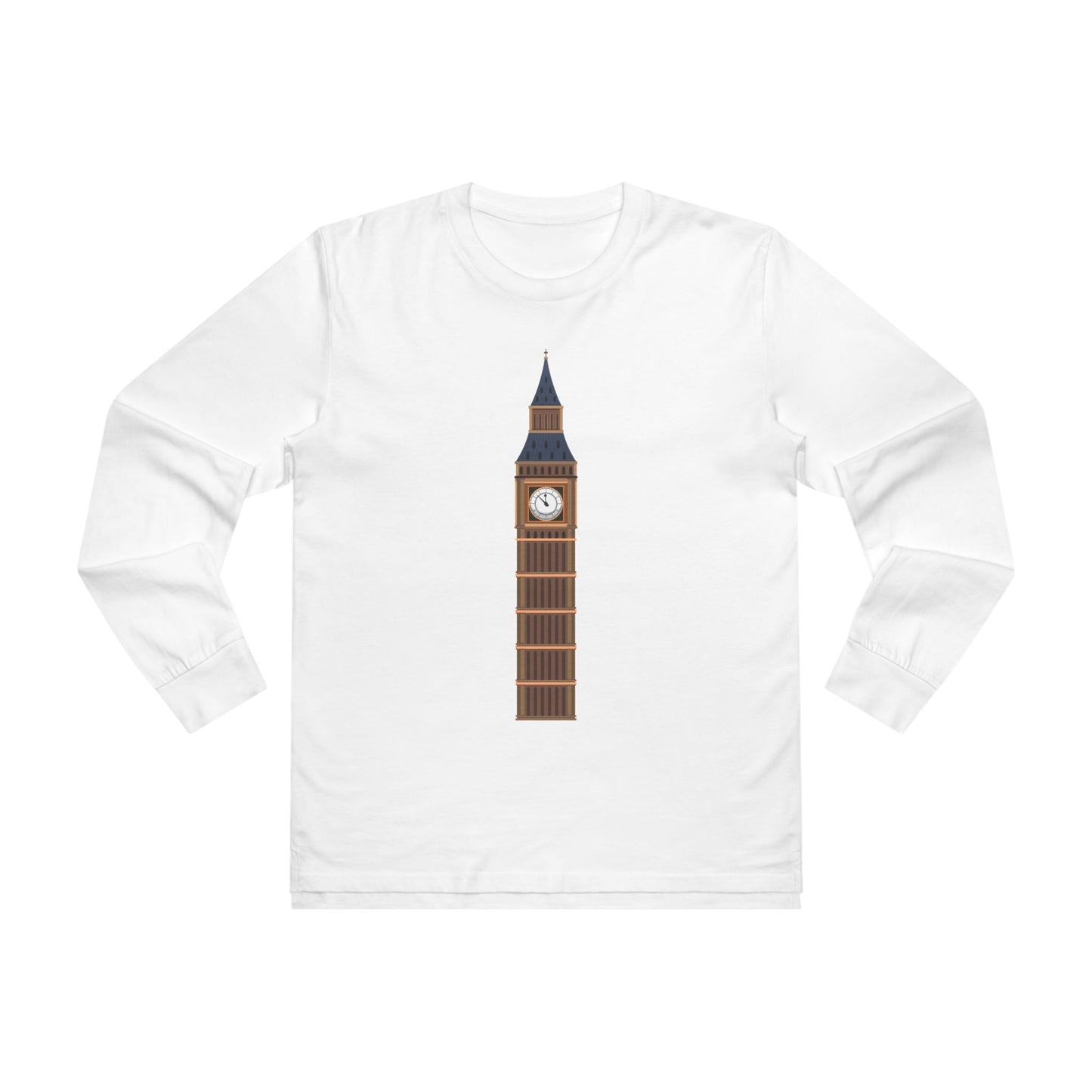 Men’s Base Longsleeve Tee - Big Ben - Iconic British Tower and Landmark